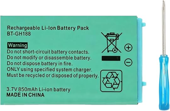 Replacement Battery for GBA SP, 850mAh New 0 Cycl Battery Compatible with Gameboy Advance SP AGS-001 with Screwdriver