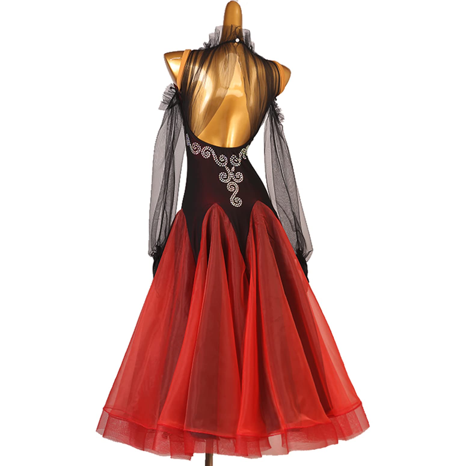 A,S, Exquisitos Vestidos De Baile De Salón para Mujeres Ropa De Rendimiento Profesional De Encaje De Vals Ropa De Baile National Standard Competencia De Tango