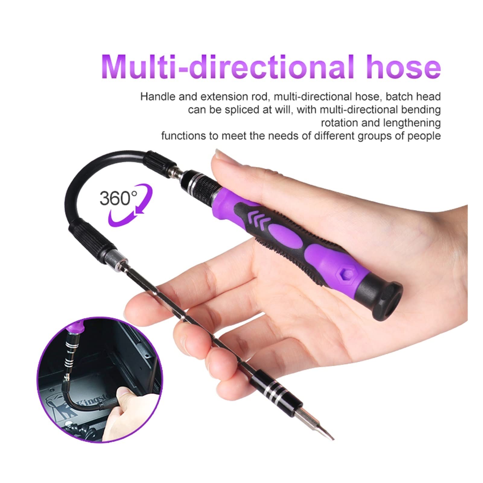 Generic Juego de destornilladores de precisión Destornillador magnético Destornillador Mango Reparación de teléfonos móviles Kit de herramientas manuales(115 IN 1 BLACK)