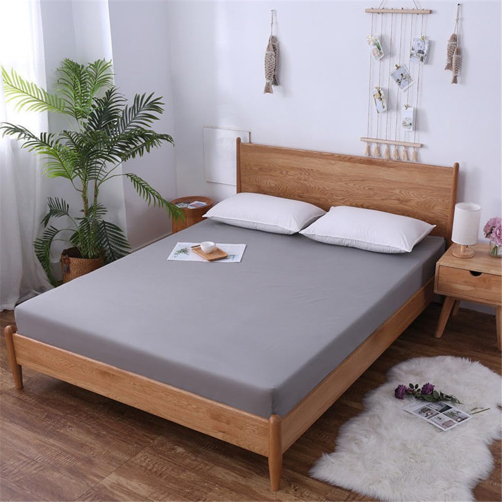 Morbuy Funda de Colchón con Cremallera, Protector de Colchón Transpirable para Cama Individual Doble King y Super King con Cremallera, de Fácil Cuidado (200x220x8cm,Gris)