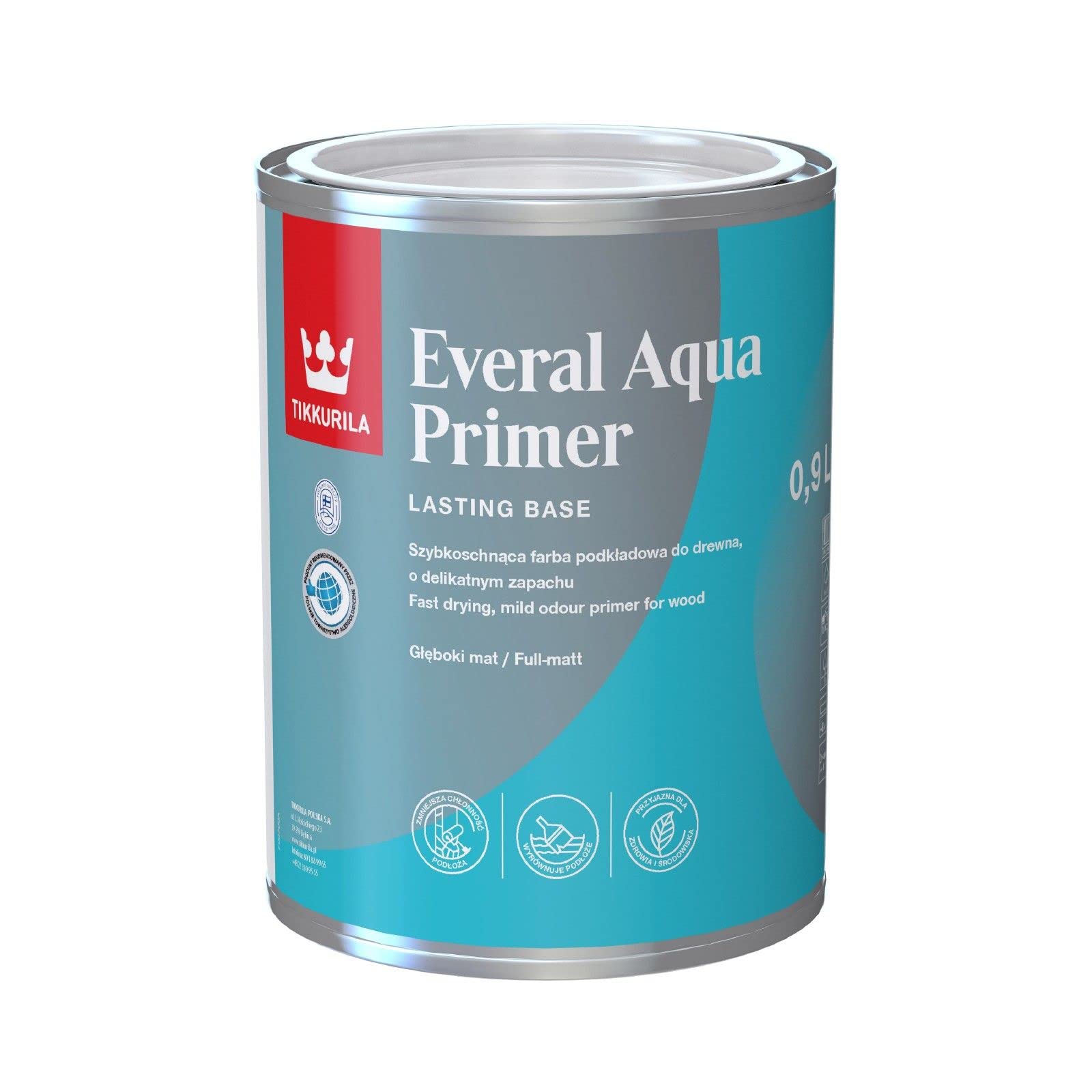 Tikkurila Customise Now Everal Aqua Primer - Undercoat Paint For Wood & Metal - Fast Drying & Heat Resistant - 1 Litre