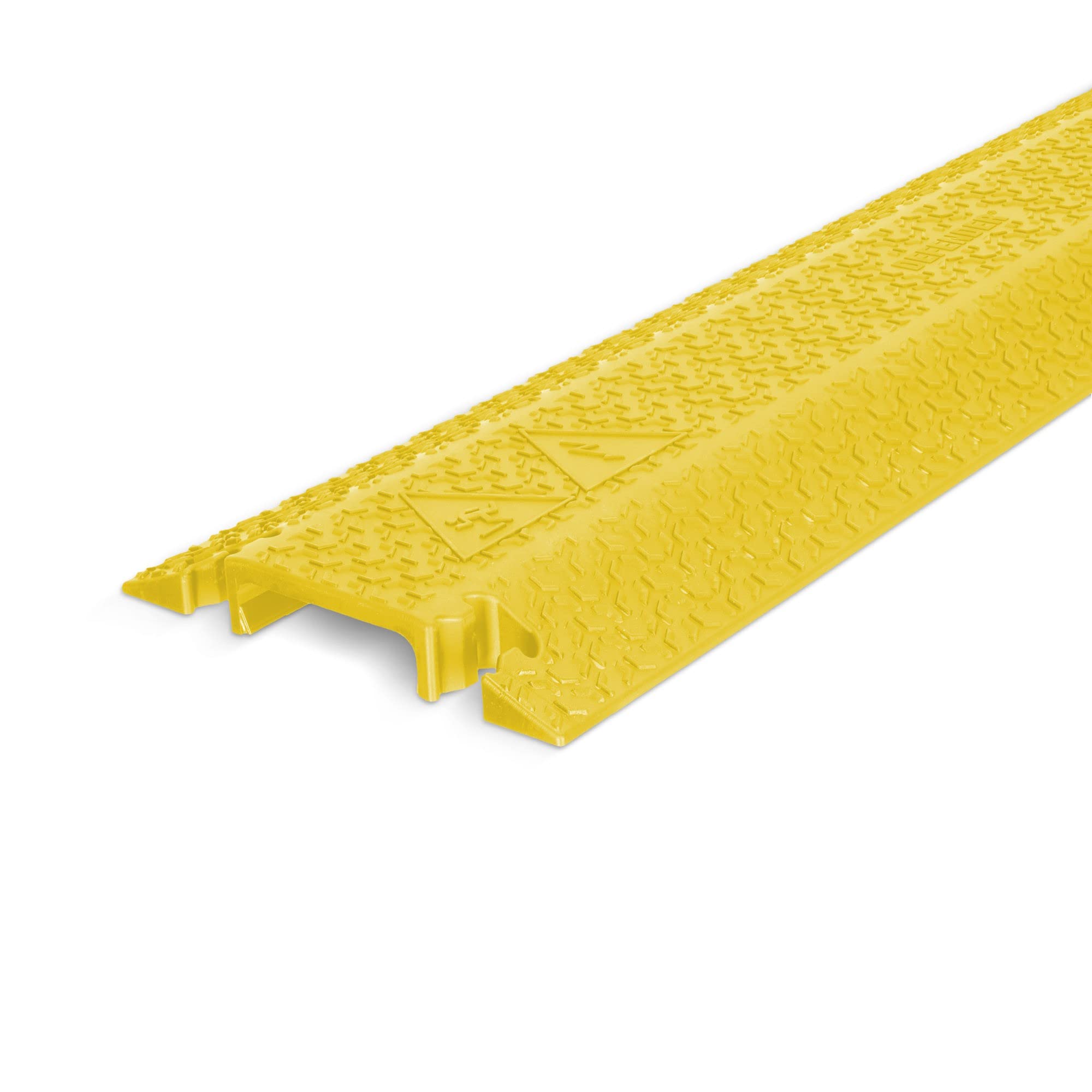 DEFENDER Xpress Drop-Over Kabelbrücke - Kabelschutz für schnelle Kabelabdeckung bei Homeoffice, Gaming, Heimkino, Werkstatt, einfach auflegen, gelb, 100 mm Breite, Höhe 4 cm