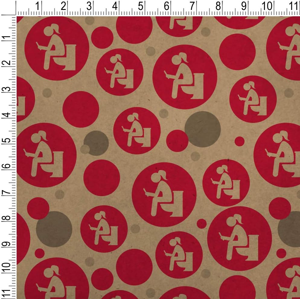 GRAPHICS & MORE Girl Poop Pooping Sitting on Toilet Funny Premium Kraft Gift Wrap Wrapping Paper Roll