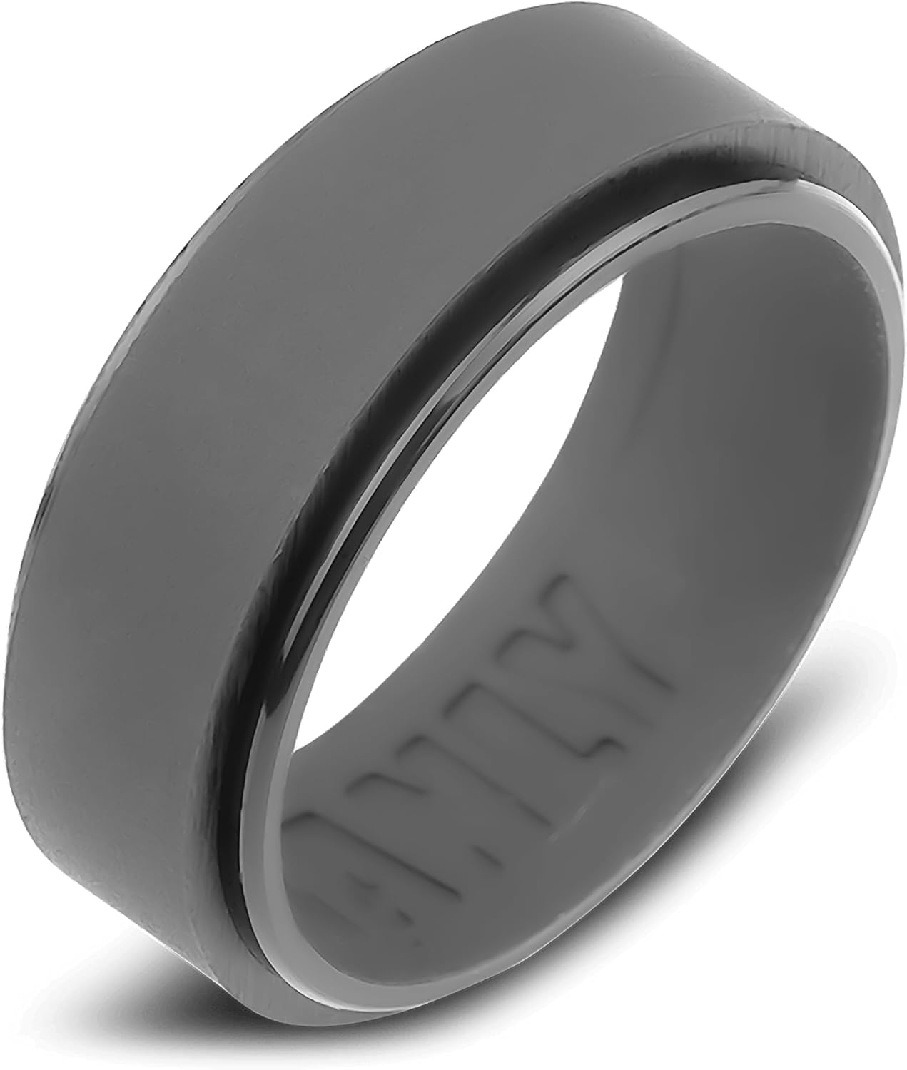 Manly Bands Silicone Rings: Flexible 8mm Beveled Bands for Men, Durable Comfort Fit Wedding Ring Alternative for Gym, Workouts, Outdoor Work & Active Lifestyle