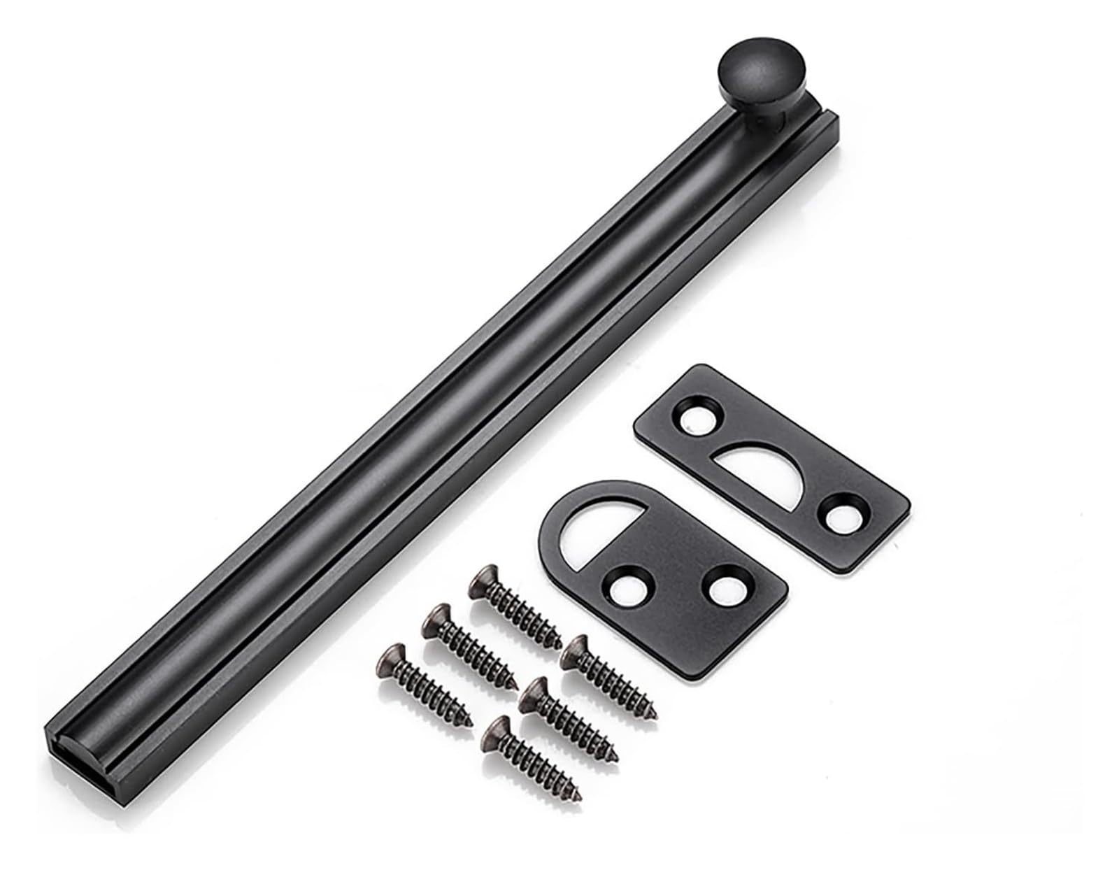 Door Latch， All Copper Slide Door Bolt 2-8in Multicolor for Childproofing and Petproofing(Svart,6in)