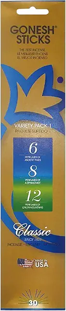 Gonesh Incense Variety Pack #1 - 30 Stick Assortment
