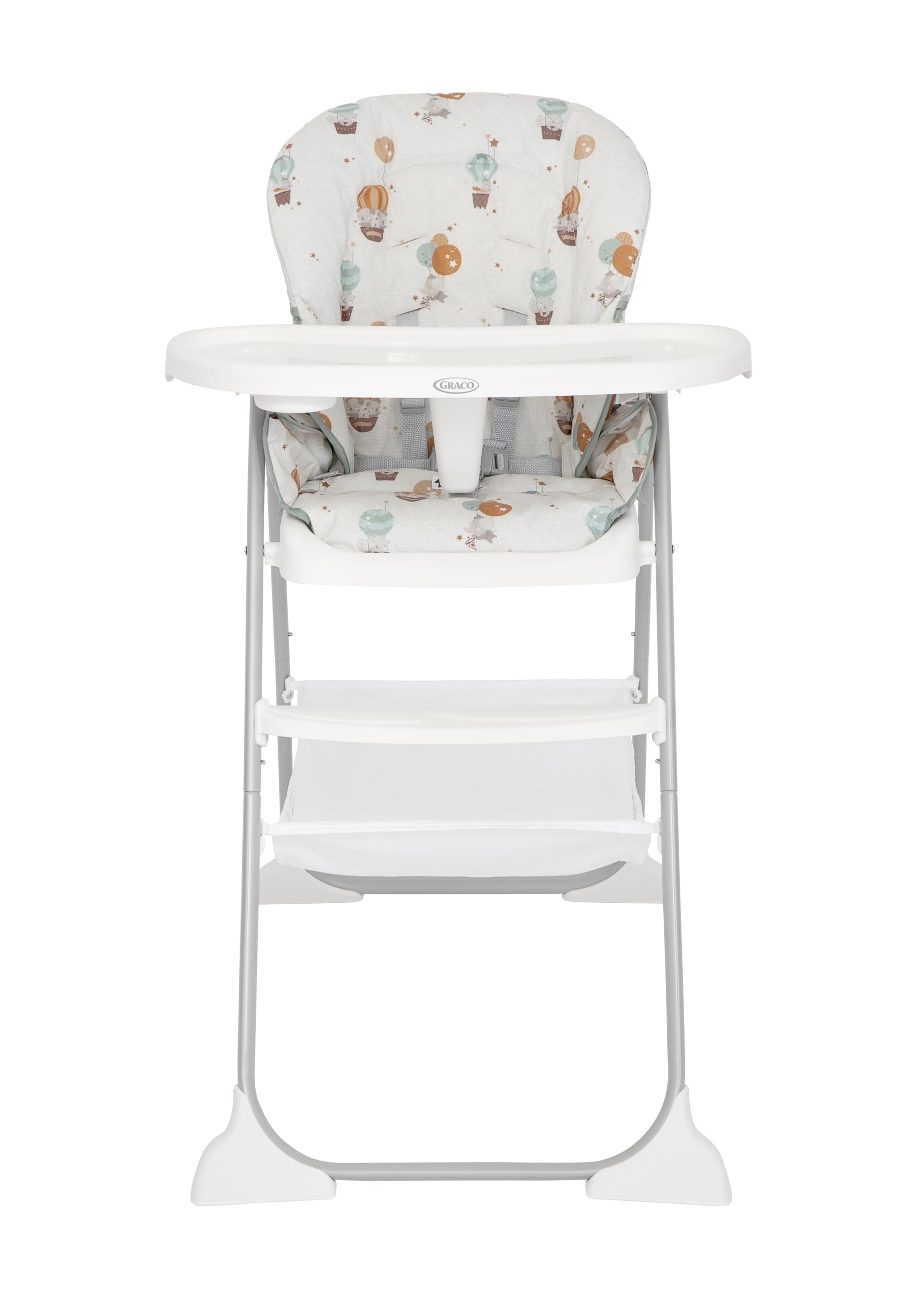 Graco - SnackEase Seggiolone con chiusura rapida, reclinabile, da 6 mesi fino a circa 3 anni (max 15 kg), fantasia Up & Away