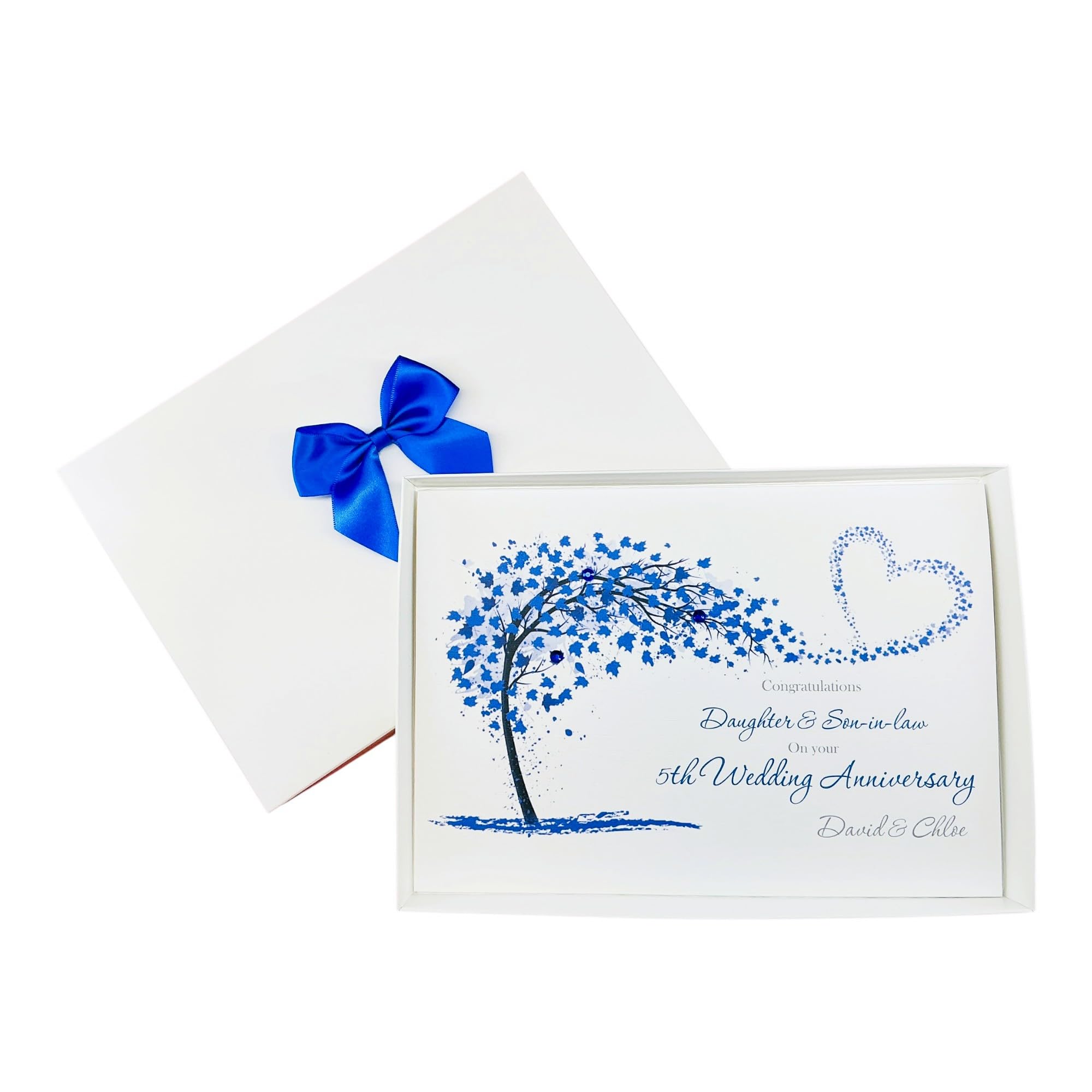 Daughter & Son-In-Law 5th Wedding Anniversary Card Wood 5 Years - SH 131