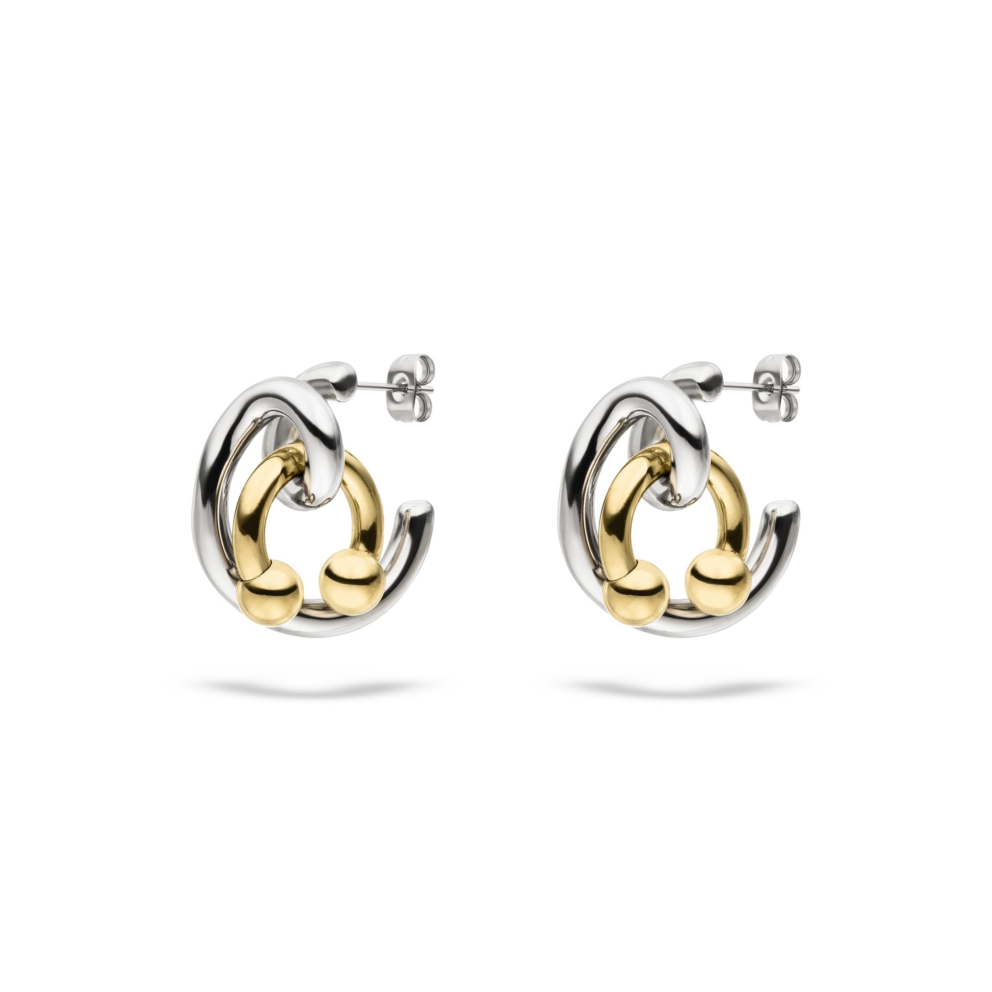 LIEBESKIND BERLIN Damen Schmuck - Creole, Ohrring - Bicolor - Urban Collection - Piercing Design - modern & besonders