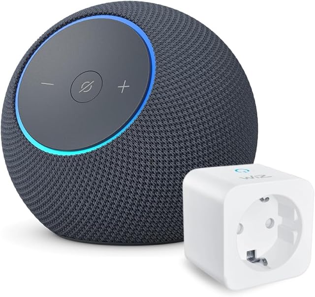 Amazon Echo Dot Max Grafito + WiZ Enchufe Inteligente Kit Hogar Digital