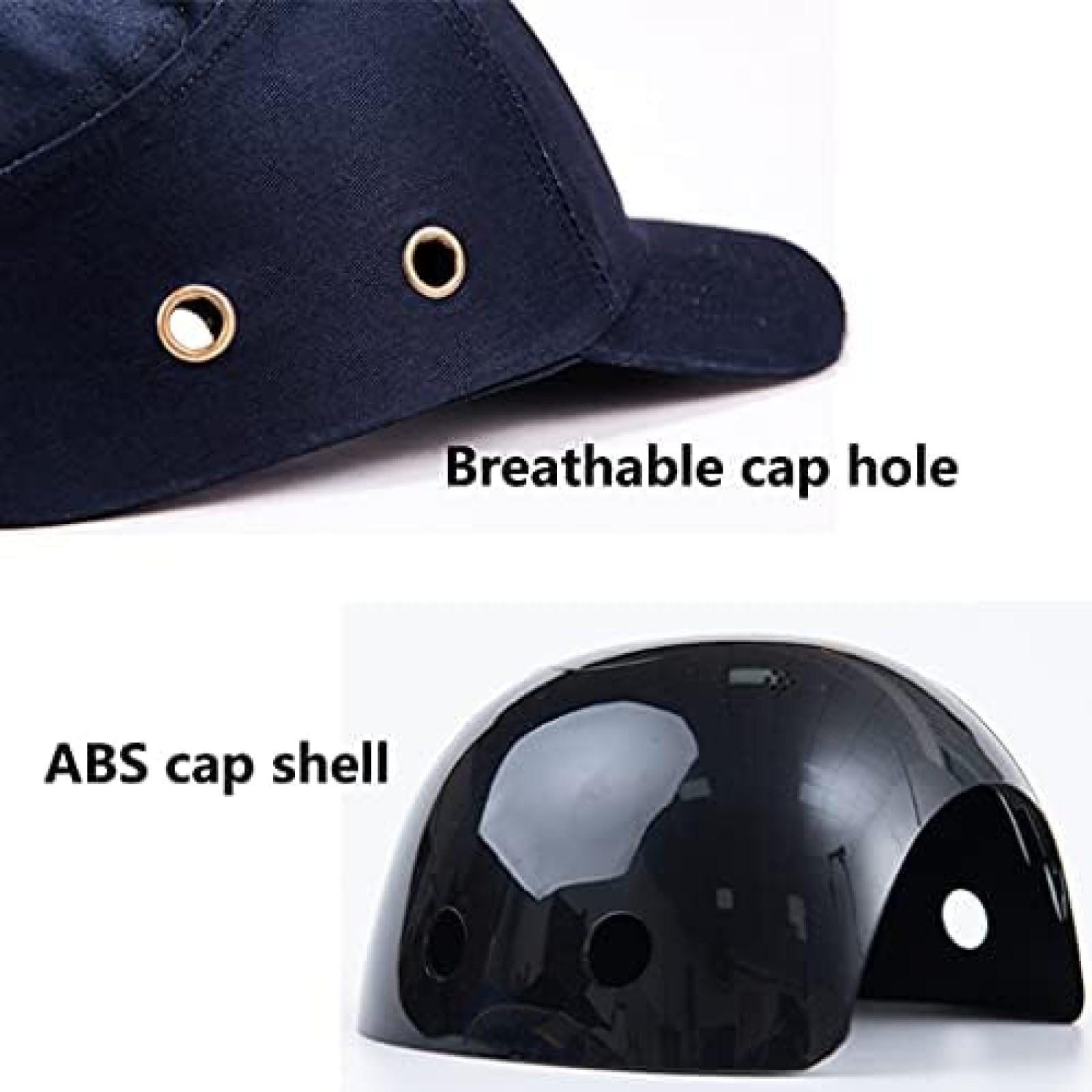 Casco de Seguridad Gorra anticolisión Gorra de béisbol portátil Ligera Carcasa Interior de ABS Tela de algodón cómoda Banda para el Sudor Engrosada Tamaño de Almohadilla EVA 58-62 CM Muchos