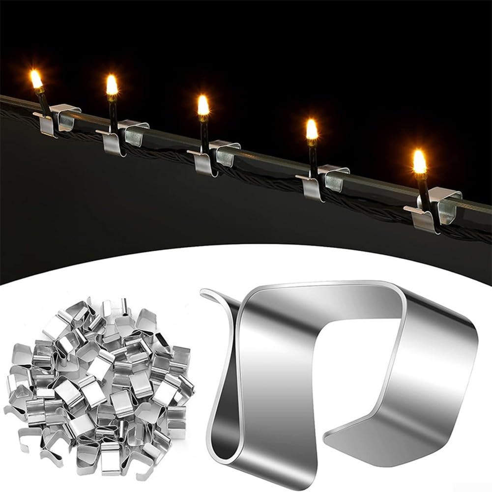 MorningRo 50 Dachrinnen-Clips Für Weihnachtslichter – Aluminium, Wetterfest, Einfach Zu Montieren