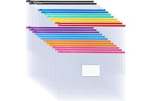 EOOUT 24-Pack Zipper Pouch | Multi-Sized | A4 & Letter | 10...