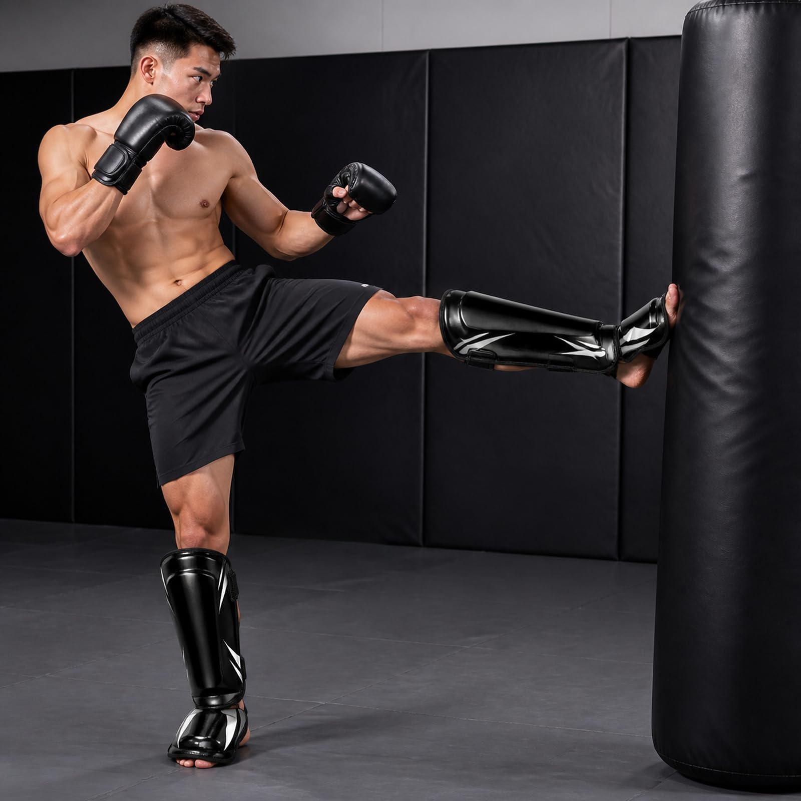 Parastinchi Piedi Protezione Shin Guard,Piedi Protezione Shin Guard,Parastinchi Spessi,Regolabili,vestibilità Sicura,Comodo,per Boxe,Taekwondo,Muay Thai,Sport da Combattimento