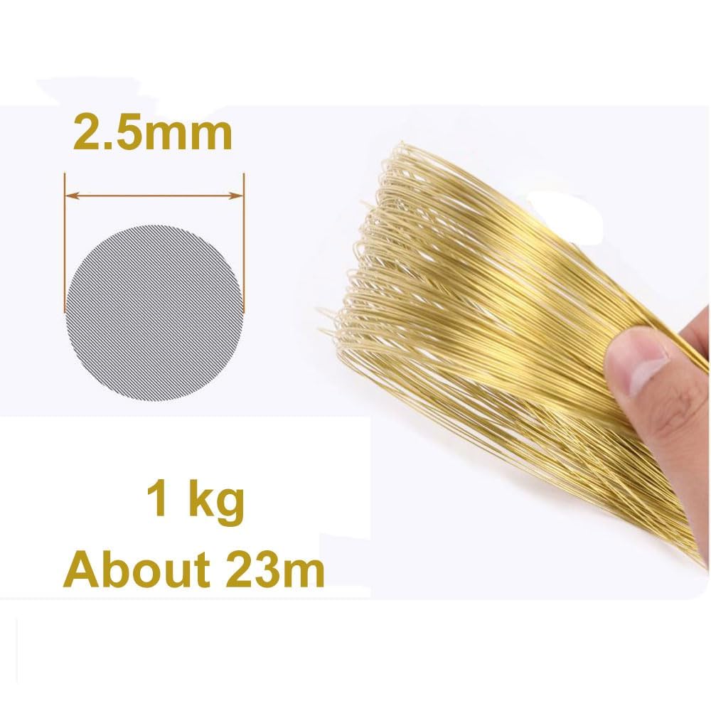 Blanker Messingdraht for Basteln, 1 kg rundes Kupfergold