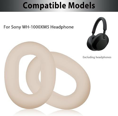Miniatura 2 de Adhiper Almohadillas de silicona para los oídos protectores para Sony WH-1000XM5, a prueba de sudor y lavables, para Sony WH-1000XM5(WH1000XM5)