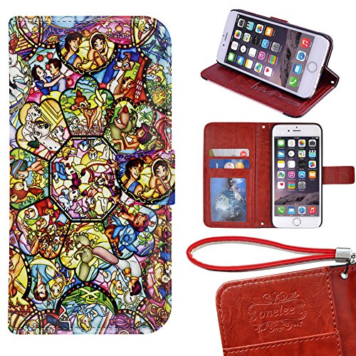 iPhone 6 Plus Wallet Case[5.5 inch], Onelee - Disney All Characters Premium PU Leather Case Wallet Flip Stand Case Cover for iPhone 6 Plus with Card Slots