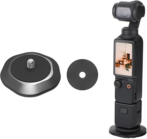 Soporte magnético para cámara con rosca de 1/4"-20 para DJI Osmo Pocket 3/2, para Insta360 ONE X3/2/1/GO 3, para FIMI Palm 2/1 Adaptador de