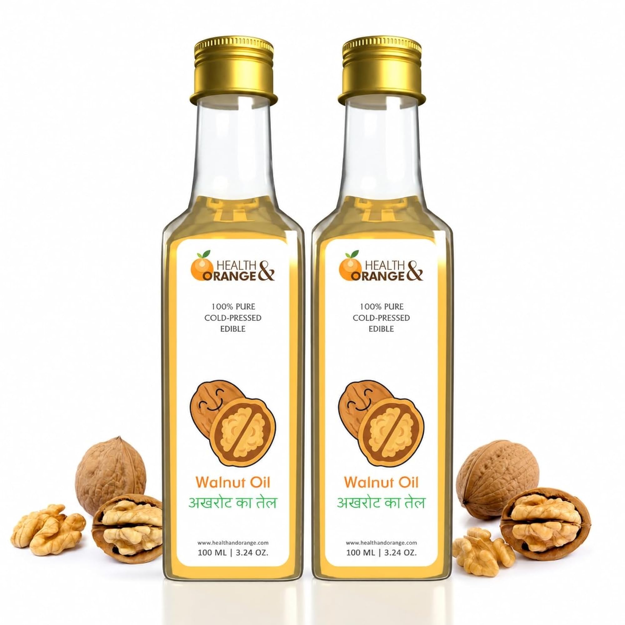 100% Pure Cold Pressed Walnut Oil, Edible, 1000 ML