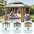 YITAHOME 10x10ft Hardtop Gazebo with Nettings and Curtains, Aluminum Frame Heavy Duty Double Roof Galvanized Steel Outdoor for Patio, Backyard, Deck (Bronze)