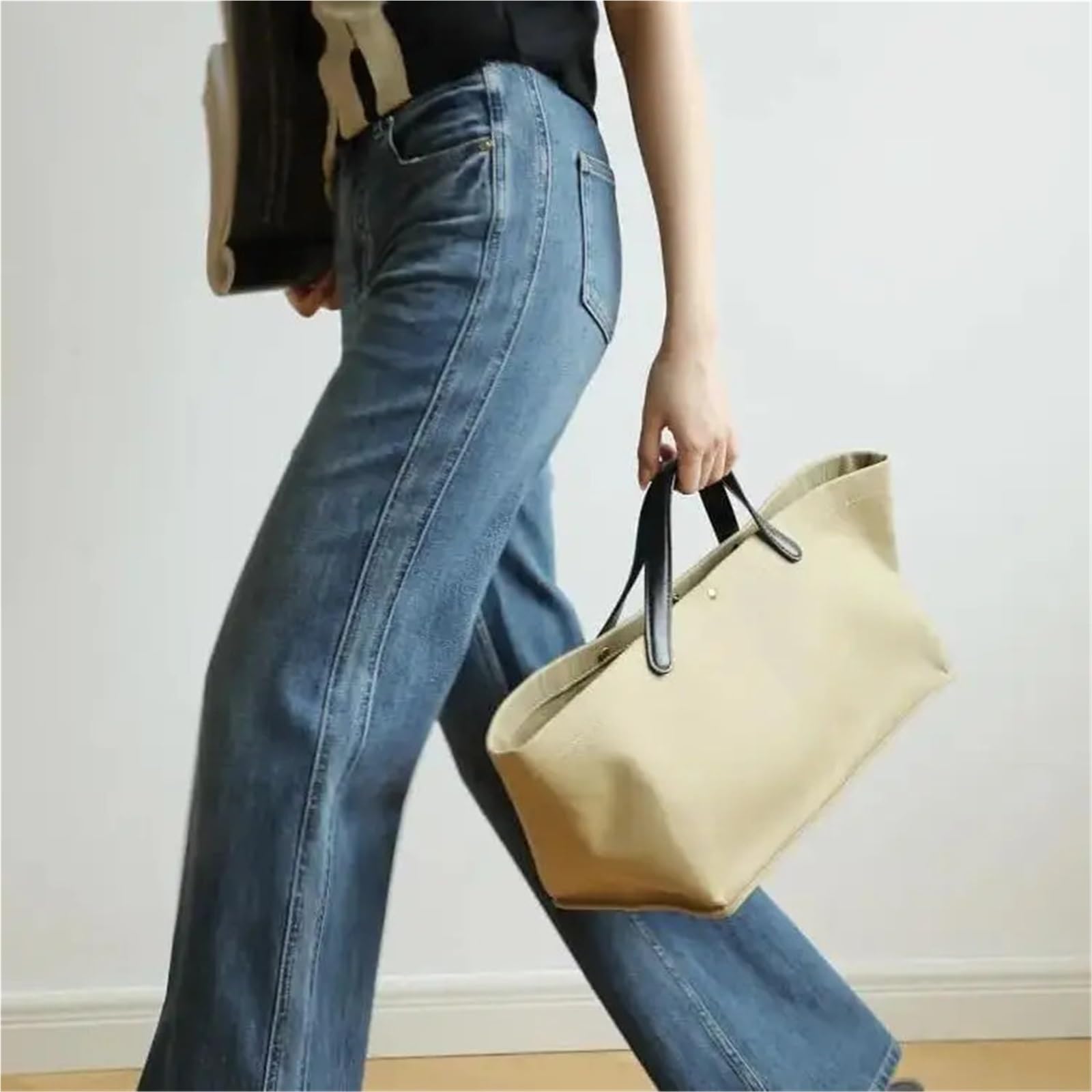 Borsa Tote In Pelle Borsa a mano in tela e pelle da donna, tracolla, versatile, casual, viaggio Per Le Donne