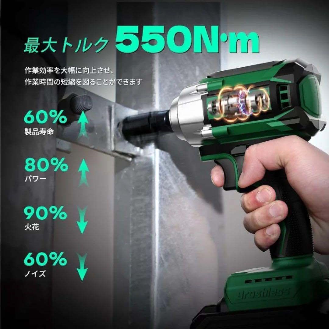 2025最新)KIMO 電動インパクトレンチ 550N·m 20V 2.0Ah 電動 2025最新)KIMO 電動インパクトレンチ 550N·m 20V 2.0Ah 電動