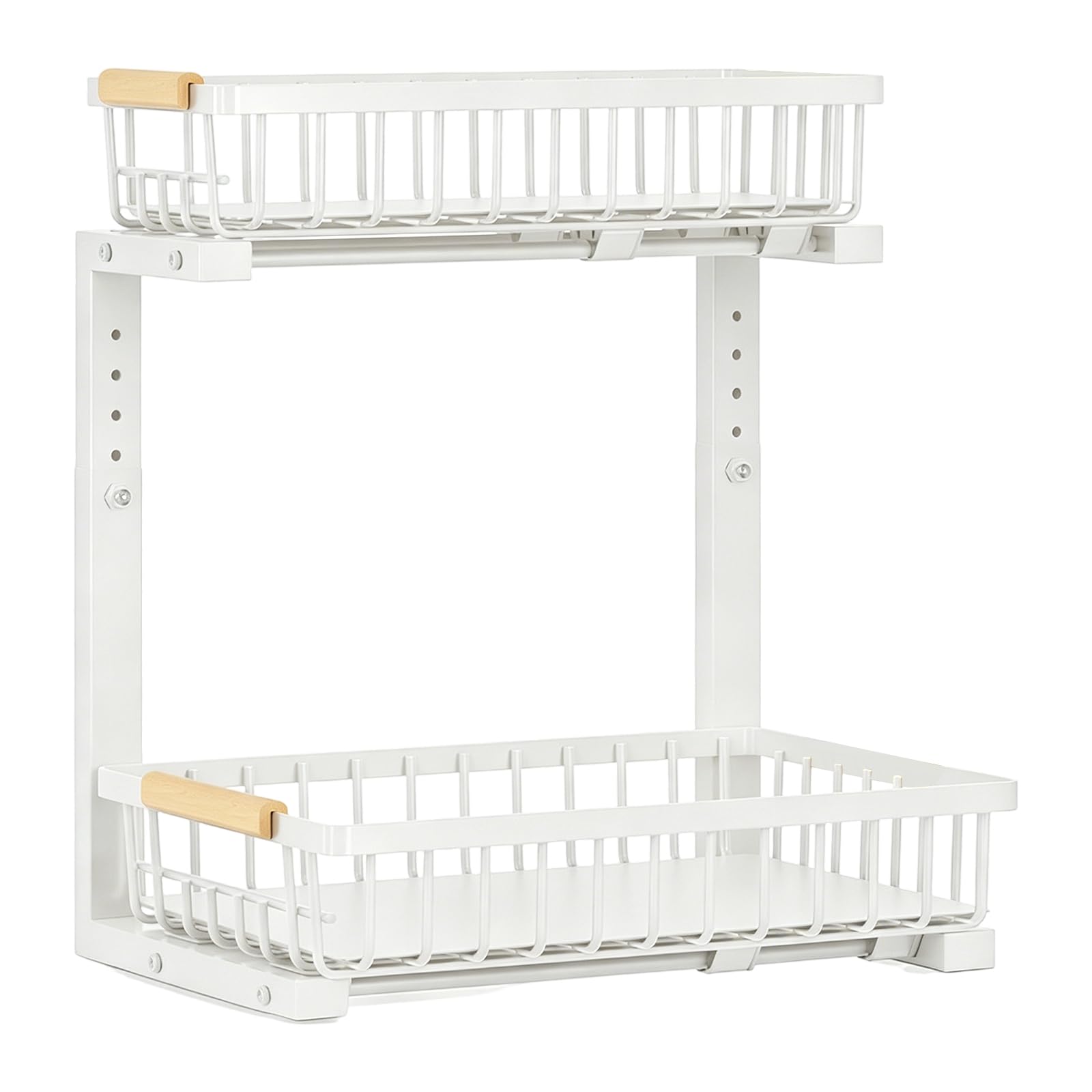 Jazuaiao Modern Below Counter Unit with Spacious Carbon Steel Shelves for Neat Kitchen and Bathroom Organization Home Storage Solution