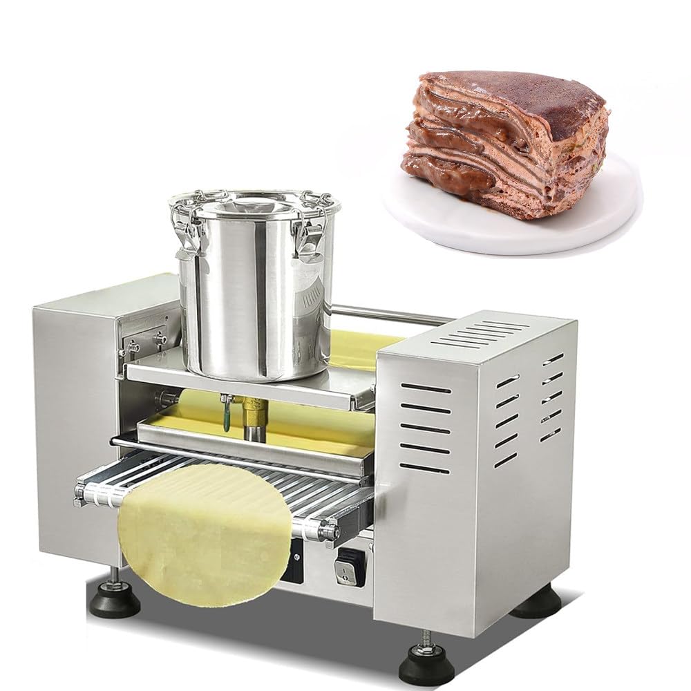 Mille Crepes maszyna do ciast, komercyjna automatyczna maszyna do produkcji ciast i maszyna do produkcji skorupy z tysiąca warstwy, regulowana prędkość, równomierne podgrzewanie, do tortilli, mango