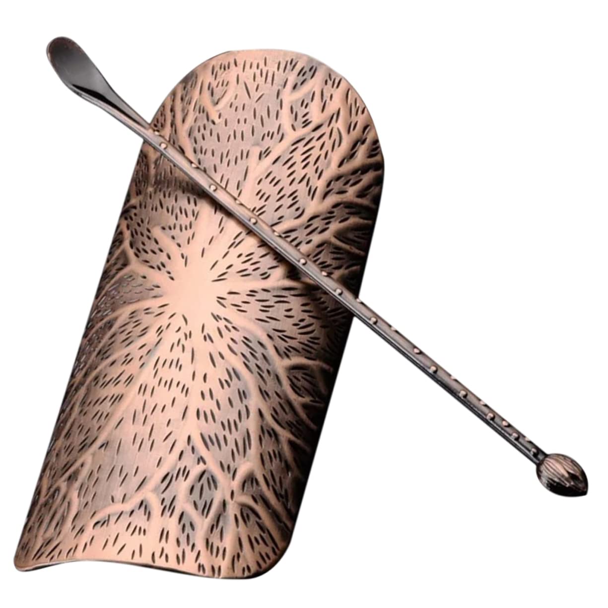 NAMOARLY Japanese Matcha Tea Scoop Set Chinese Tea Tools Metal Storage Plate Beans