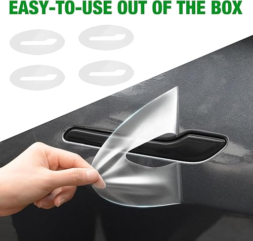 Miniatura 3 de Flygun 4 piezas de película antiarañazos alrededor de la manija de la puerta del automóvil, 12.2 x 5.3 pulgadas, protector invisible pintado para