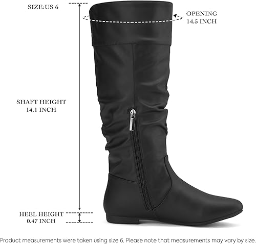 Miniatura 4 de Rollda Botas altas hasta la rodilla para mujer, botas planas con cremallera lateral, botas de otoño para mujer