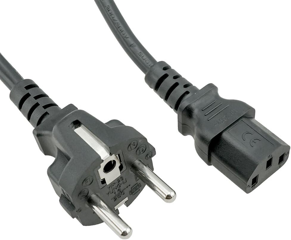 ACP1017 Heavy Duty European Schuko CEE7/7 Plug to IEC C13 10 Foot (3.05M) Cord with VDE, ENEC and Many Other approvals and certifications. Uses The Thicker 1.0mm Wire for Added Electrical Robustness.