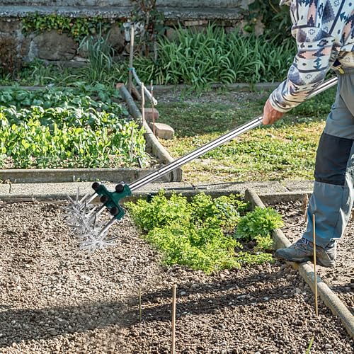 image for BARAYSTUS Rotary Cultivator Garden Rotary Tiller Adjustable Stainless 