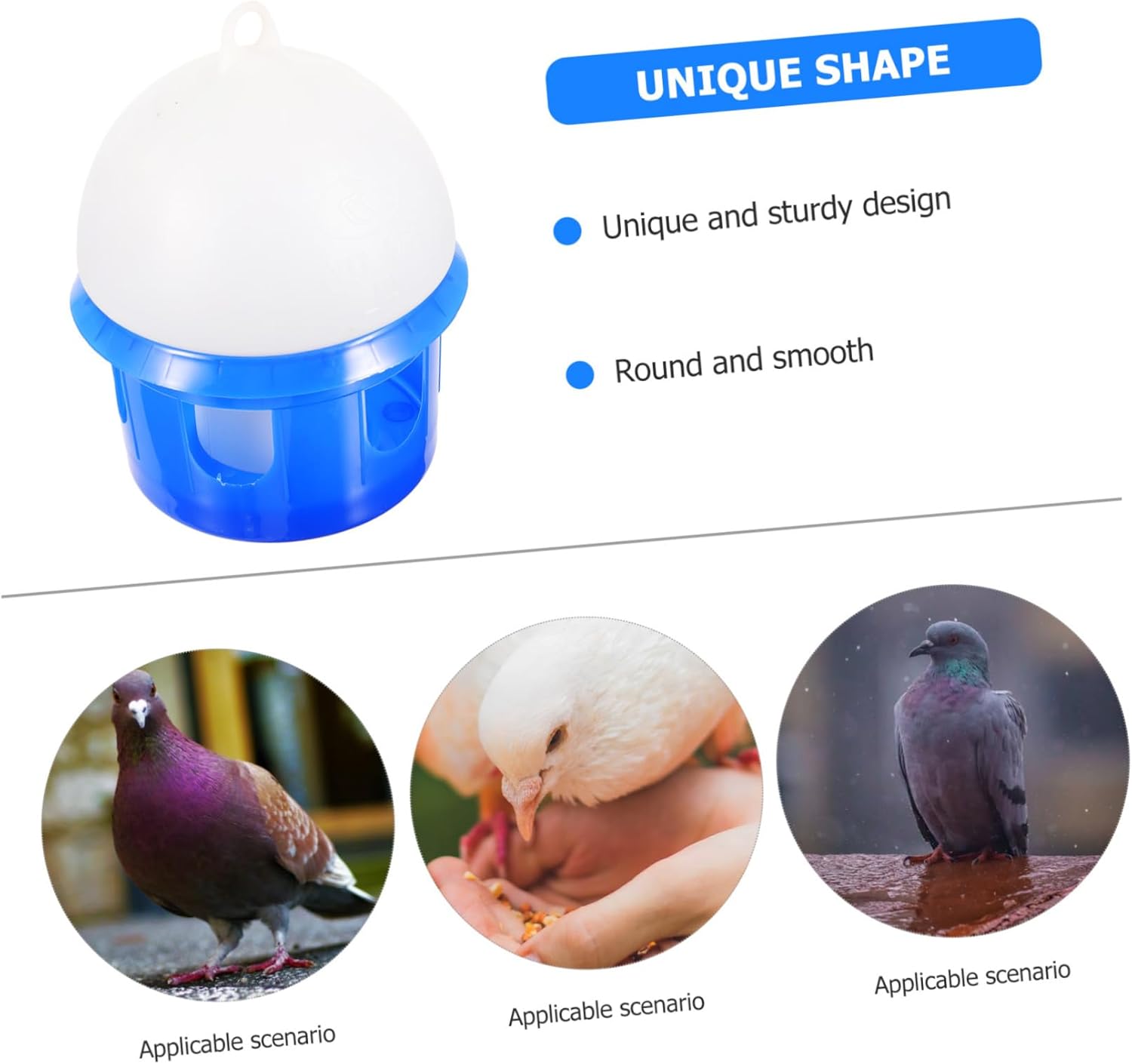 GALPADA 1Pc Automatic Pigeon Water Drinker Capacity Blue Dispenser Unique Design for Easy Use and Cleaning for Pigeons Doves and Other Birds Sturdy and Removable