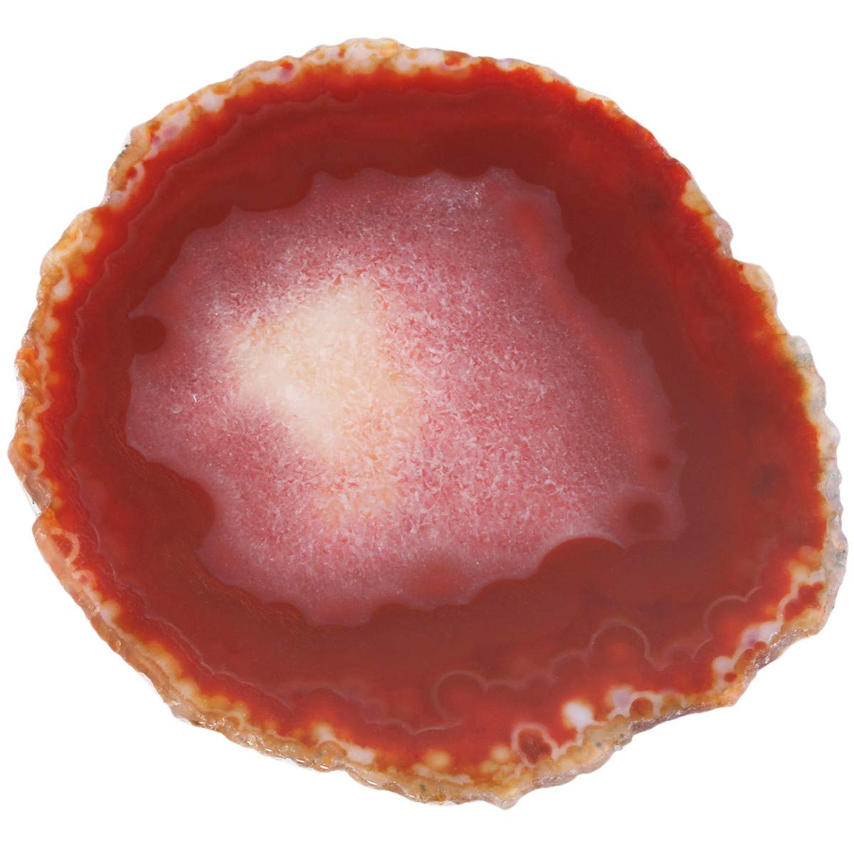 TUMBEELLUWA Natural Agate Slices Coasters Dyed Geode Stone Slab Polished Irregular Healing Crystals Decoration,Red,Pack of 2