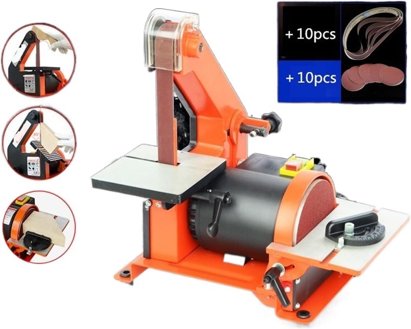 Sander, Polisher Belt Sander Metal Grinding Polisher Sanding Machine Woodworking 350W Copper Motor Knife Grinder Multi-angle Chamfering Machine