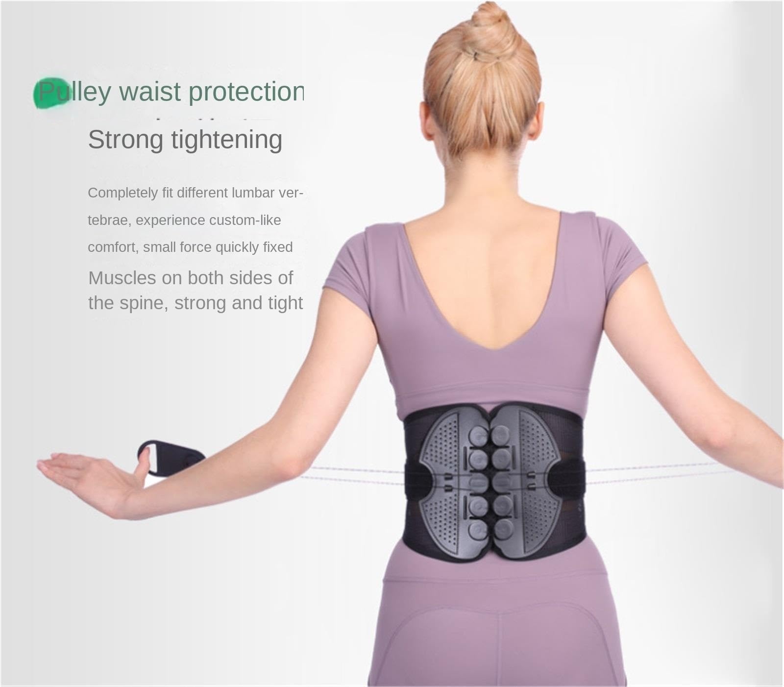 MMRTDJDR Fitness pas wyszczuplający podparcie pleców z poduszką masującą pas biodrowy z siatką powietrzną sportowy pas kształtujący sylwetkę unisex wyszczuplający brzuch Cincher