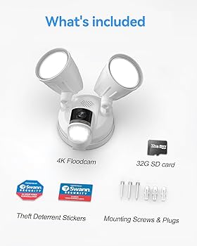 Swann 4K Ultra HD Security Floodlight Camera with 2-Way