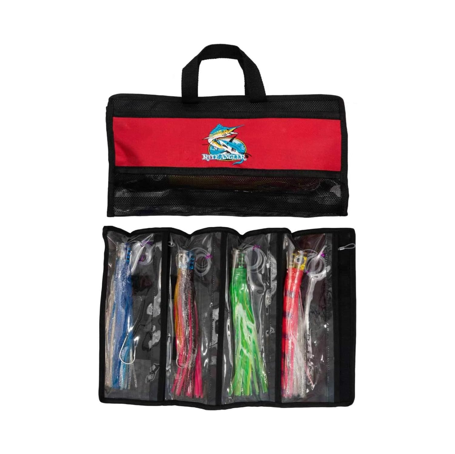 12? Chugger Head Trolling Lures, Set of 4 Colors Trolling Lures Saltwater Fishing Lure for Tuna, Marlin, Mahi, Dolphin, Dorado, Wahoo & Teasers in Carrying Case for Offshore Big Game Fishing