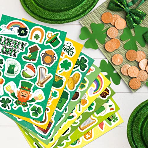 16-Sheets-St-Patricks-Day-Theme-Stickers-for-Kids-Lucky-Shamrock-Clover-Hat-Irish-Day-Party-Favors-Supplies-Gifts-for-Boys-and-Girls