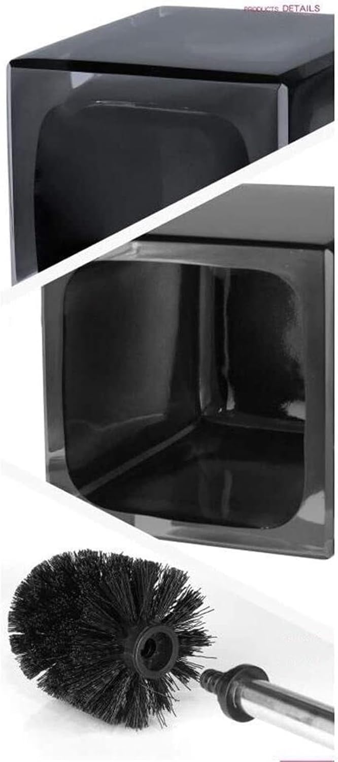 Toilet Brush Resin Toilet Brush Free Punch Bowl with Stainless Steel Handle Scrubber Brushs Holder Set