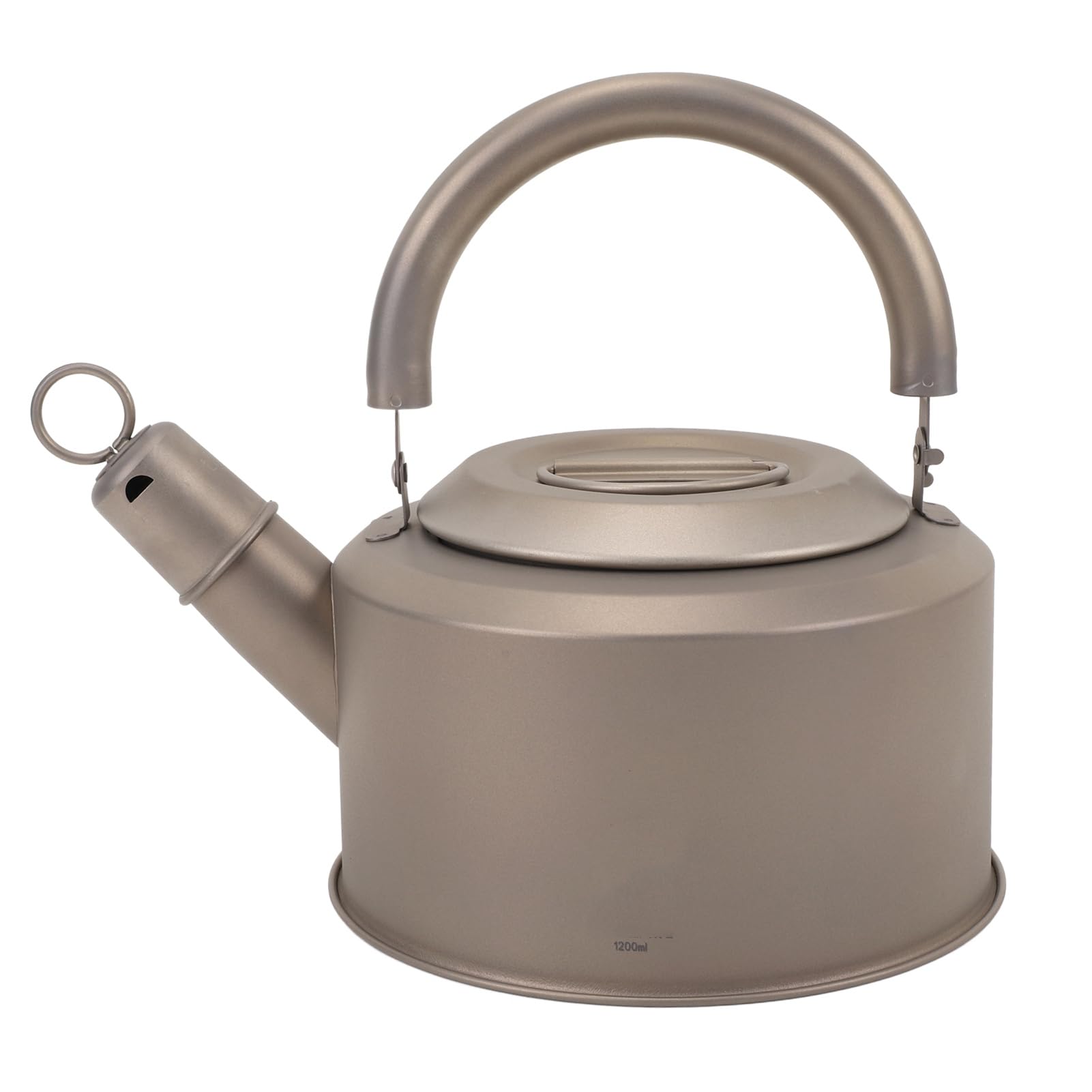 Tetera de té para Estufa, Tetera de Titanio Portátil Ligera para Acampar, Senderismo Al Aire Libre, 1200ml