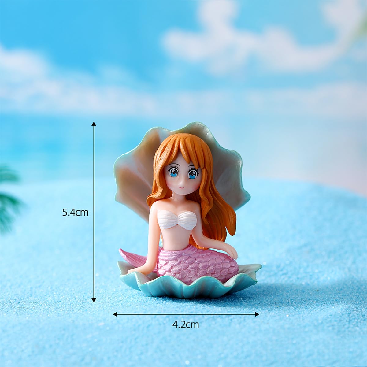 AstonAndia 3 Pcs Pink Mermaid Aquarium Decorations, Resin 1