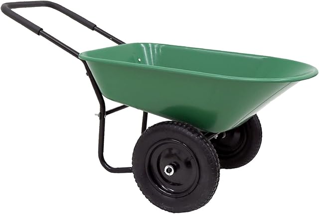 Oypla Heavy Duty Plastic Two Wheeled 70L Yard Garden Wheelbarrow Pneumatic Tyre