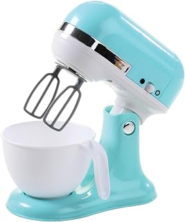 Constructive Playthings Toy Mixer with Removable Mixing Bowl and Spinning Paddles for Imaginative Play, Kitchen Appliances Learning Toy for Children Ages 3+v
