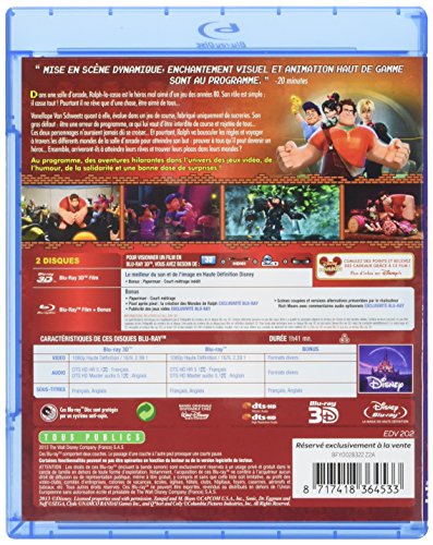 Les Mondes de Ralph Combo Blu-ray 3D + 2D Solución para Coleccionar Cine de Animación 3