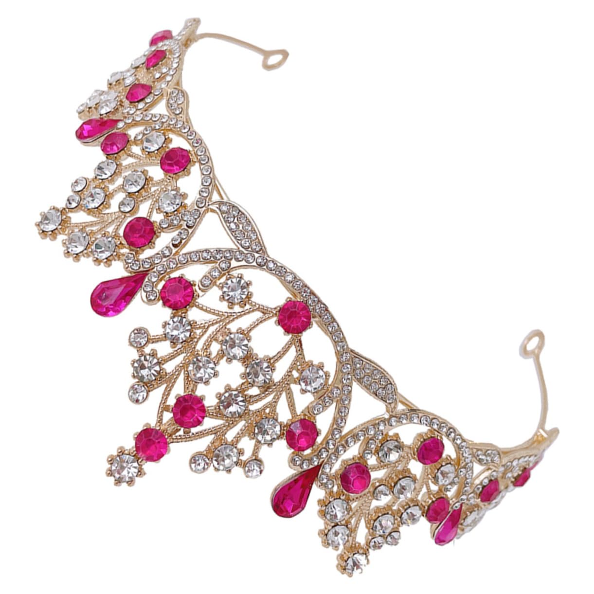 GETSTREE La corona de la princesa, la cabeza real, 1 Uds. Tocado de boda for dama de honor, pelo de niña, coronas de reina barrocas for mujer, corona de cumpleaños de aleación de Zinc y cristal