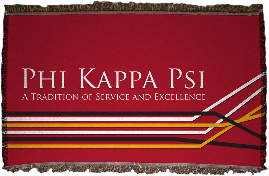 VictoryStore Blanket - Phi Kappa Psi Retro Line Design Woven Blanket, Polyester, 35x54 Inches