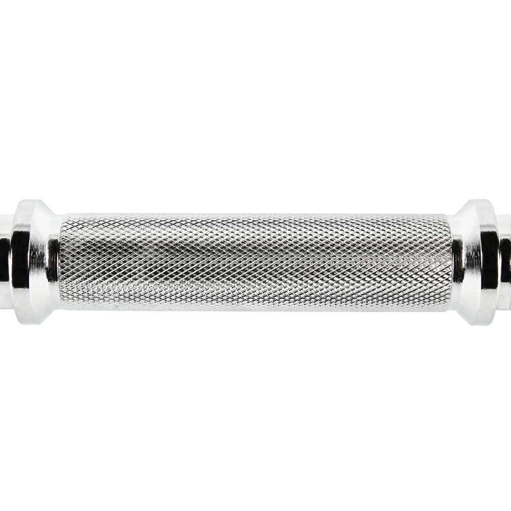 KH-G-400 Kurzhantelstange 40cm I Dumbbell Handle I Kurzhantel mit Gewinde I 30mm Durchmesser I Kreuzrändelung I Hochglanzverchromt I Sternverschlüsse