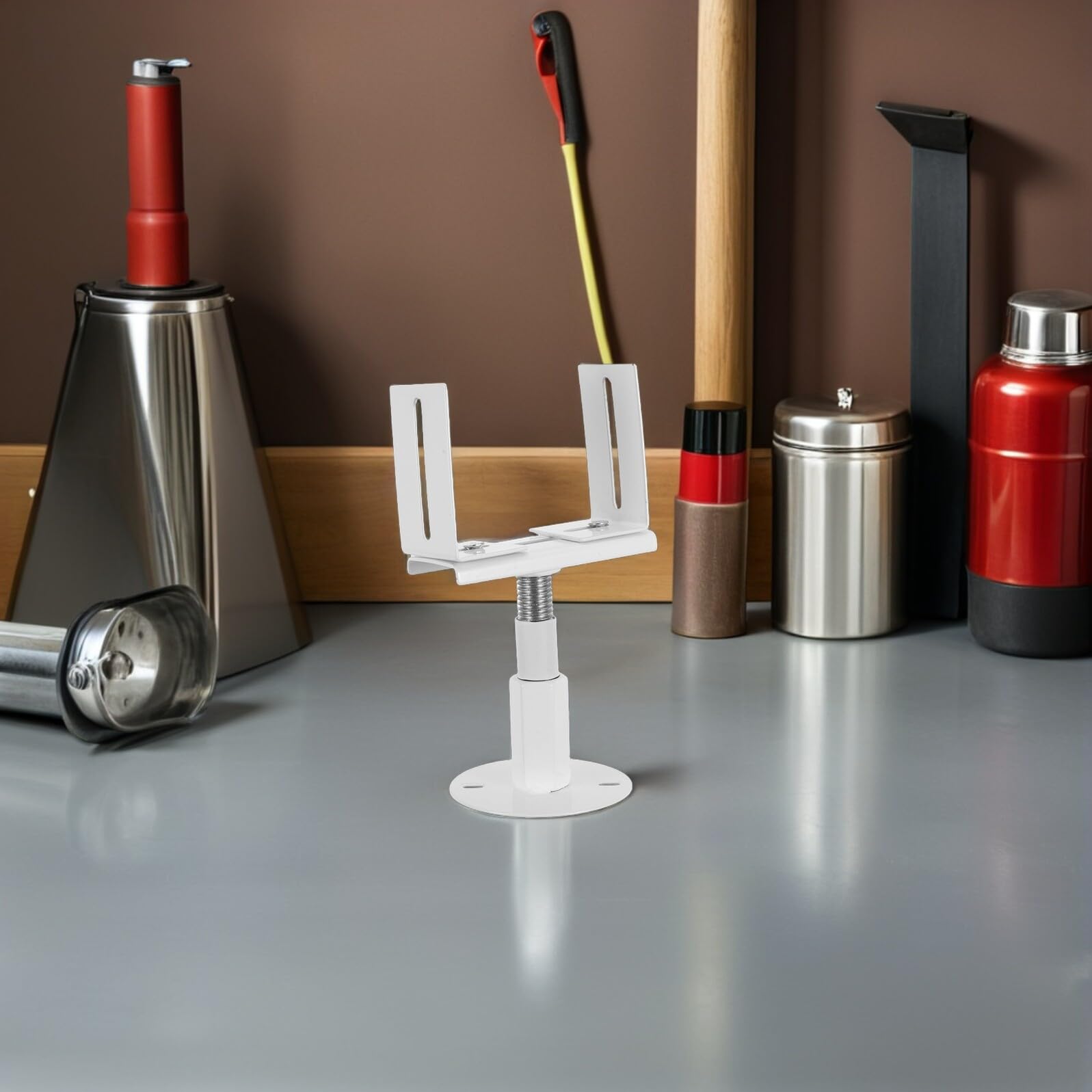 Soporte para Radiador Ajustable de Plástico y Acero, Base Estable Altura Regulable para Calefacción en Espacios Comerciales y Oficinas